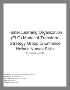 Faster Learning Organization (FLO) Model of Transform Strategy Group to ...
